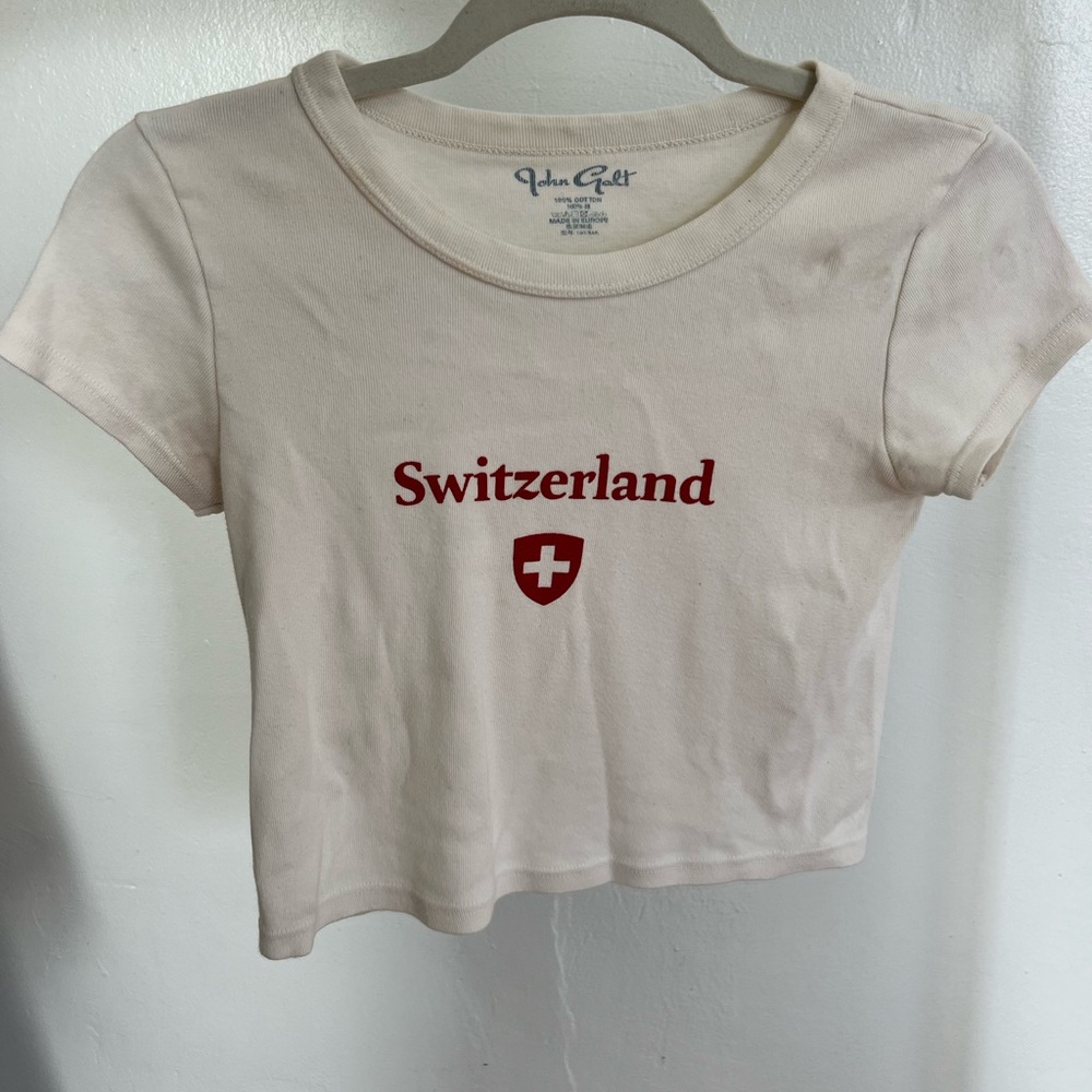 Brandy Melville Beige Switzerland Tee